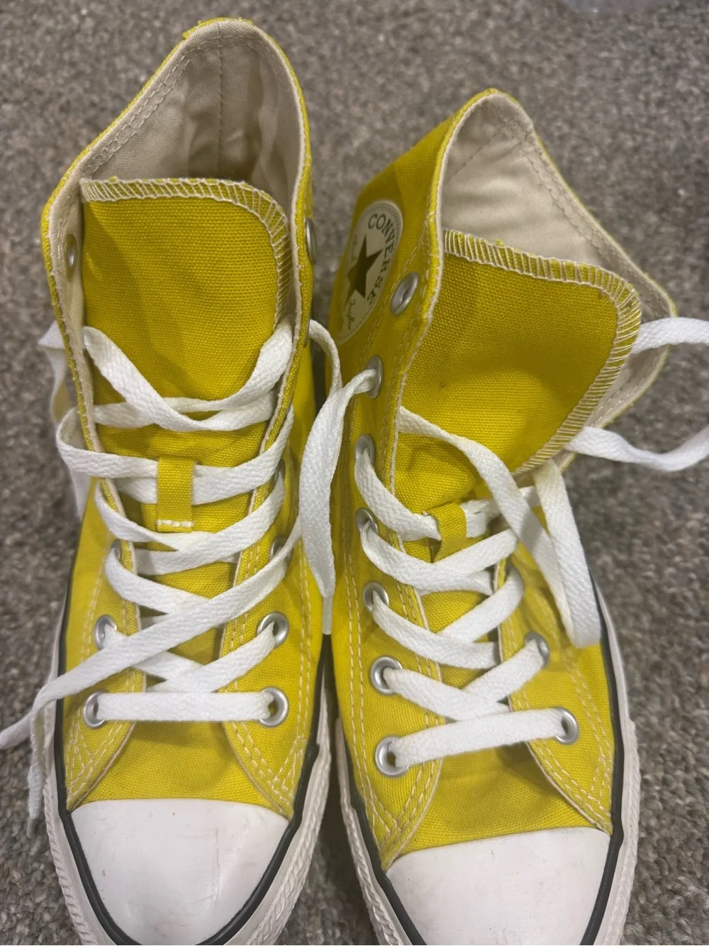 Converse Kids Yellow High-Top Canvas Sneakers with White Laces